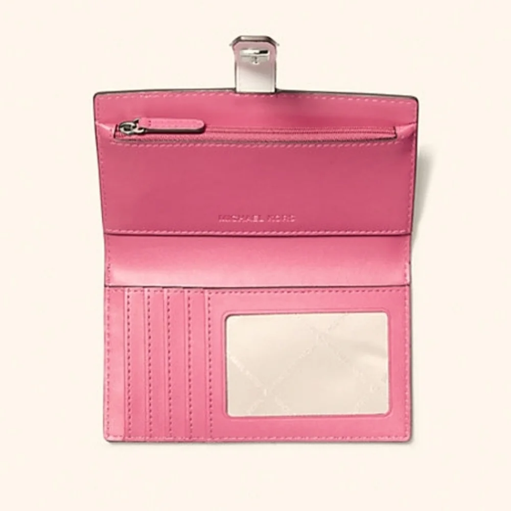 Greenwich Medium Zebra Signature Logo Wallet In Dragonfruit Hot Pink Billfold